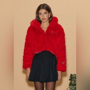 Disney x Forever 21 Mickey Mouse Faux Fur Cropped Jacket US Women’s Medium